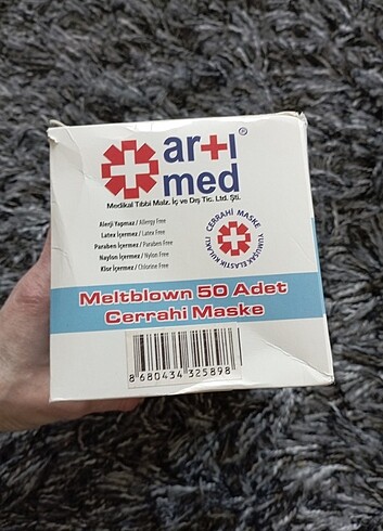 Artimed 50 li cerrahi yüz maskesi - Görsel 3