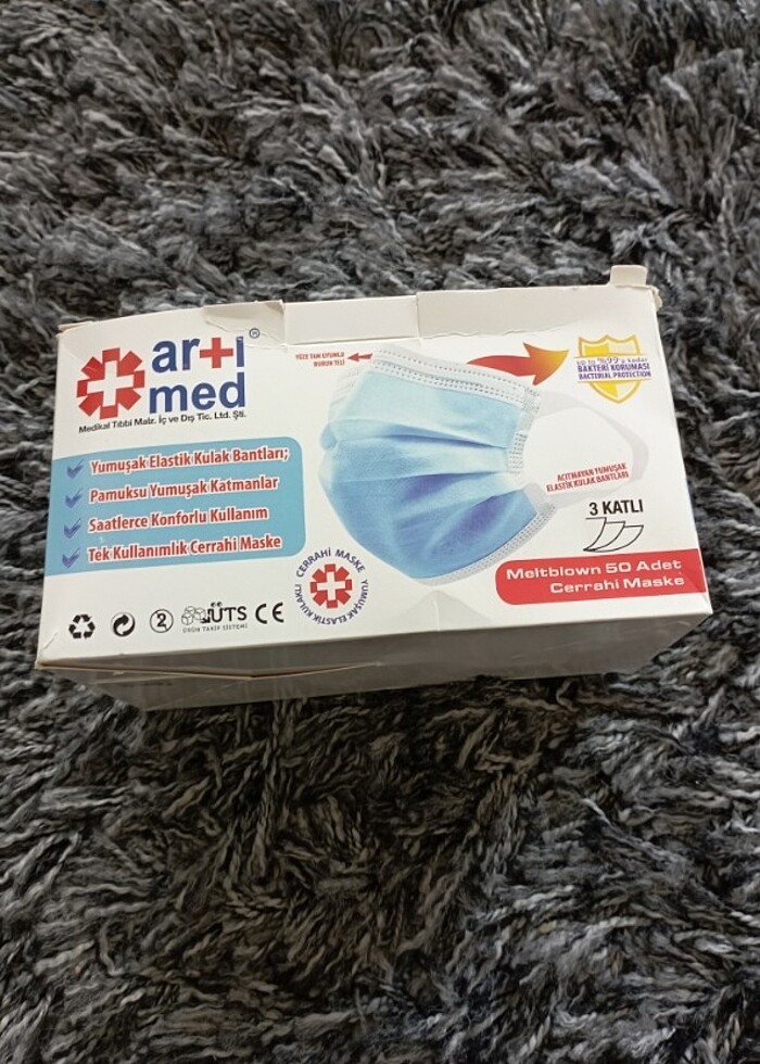 Artimed 50 li cerrahi yüz maskesi - Görsel 2