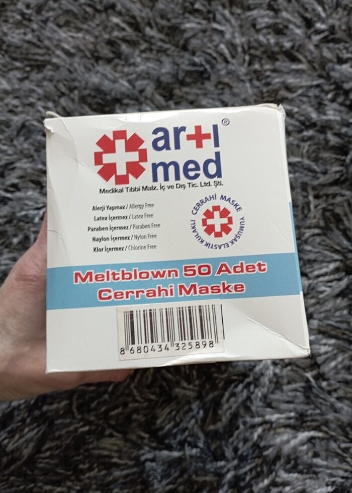 Artimed 50 li cerrahi yüz maskesi - Görsel 3