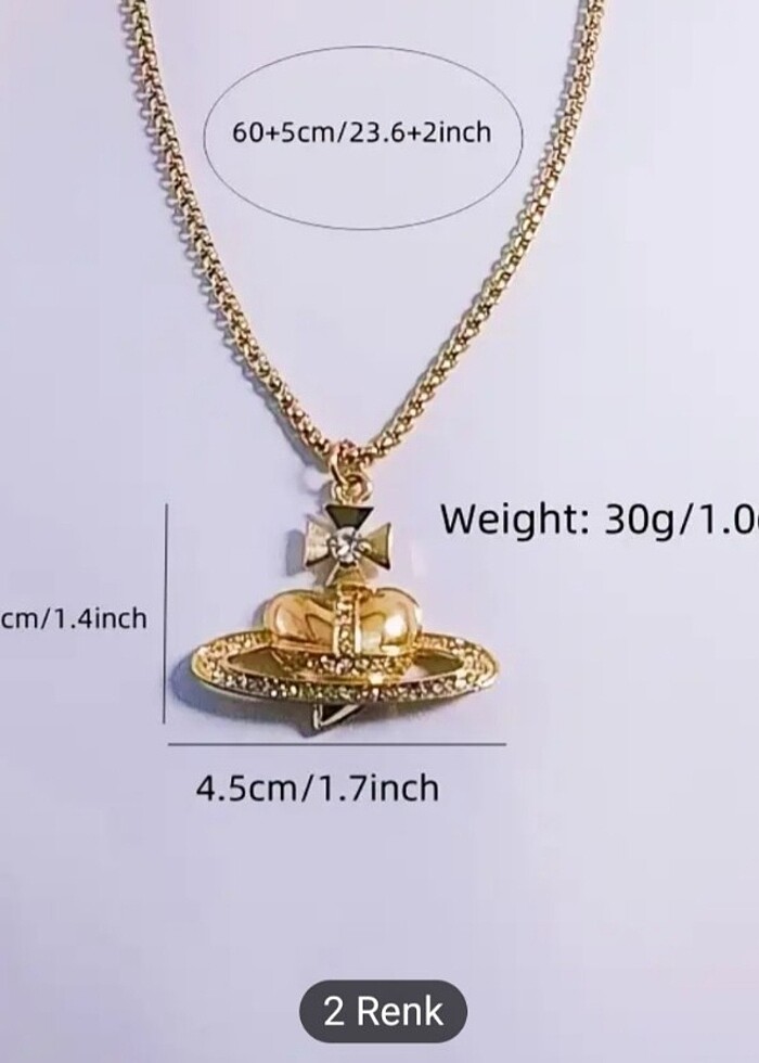 vivienne westwood kalp gezegen kolye - Görsel 3