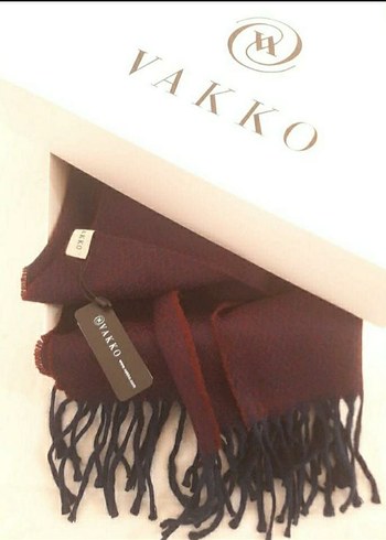 Vakko Bordo Kadın Erkek Yün Atkı - Görsel 5