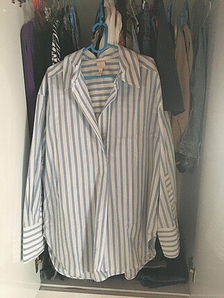 H&m geniş kol geniş manşetli gömlek