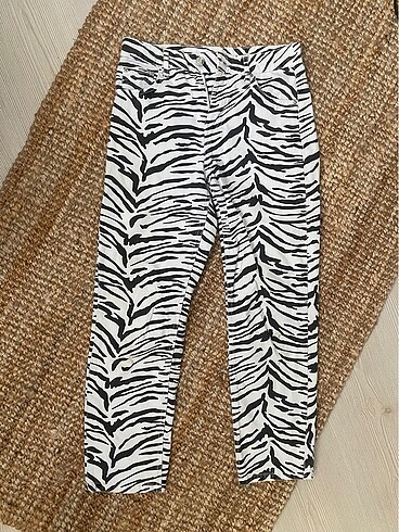 Zebra desenli jean