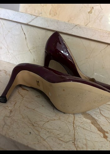 Bordo topuklu ayakkabı - Görsel 4