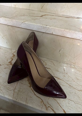 Bordo topuklu ayakkabı - Görsel 2