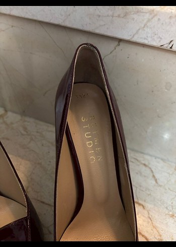Bordo topuklu ayakkabı - Görsel 3
