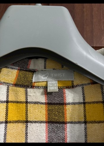 Twist Sarı Kareli Uzun Kollu Düğmeli Gömlek - Görsel 3