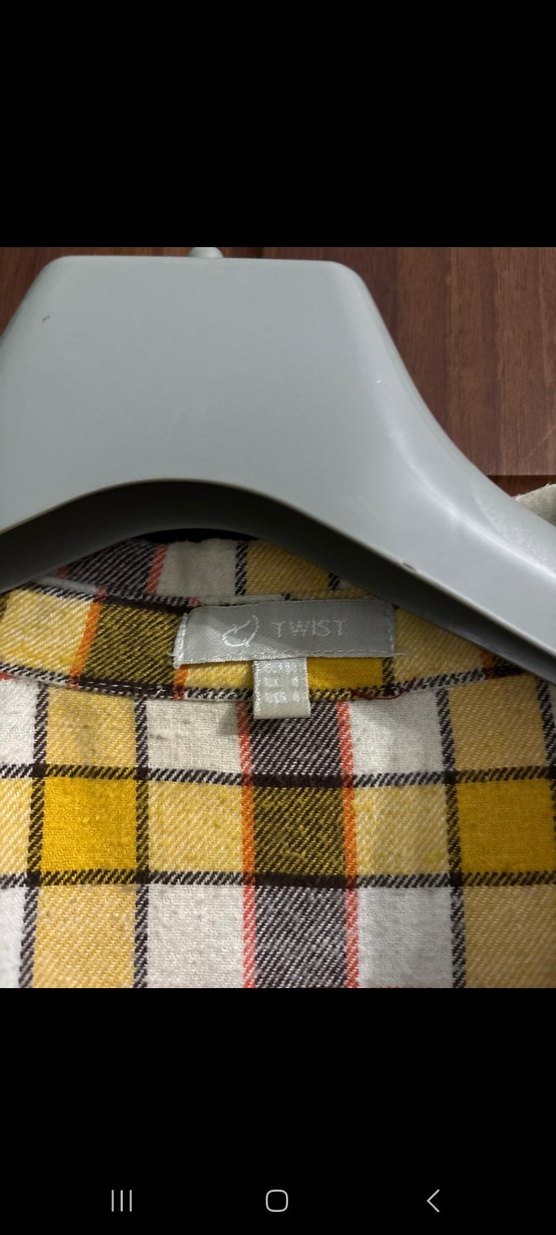 Twist Sarı Kareli Uzun Kollu Düğmeli Gömlek - Görsel 3