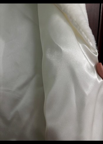 Kadın Beyaz Suni Kürk Midi bolero - Görsel 3