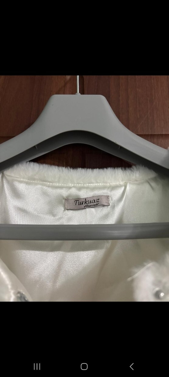 Kadın Beyaz Suni Kürk Midi bolero - Görsel 4