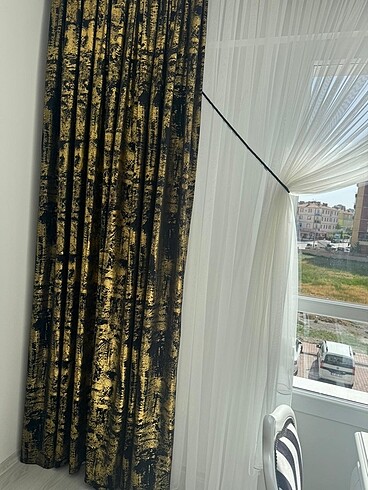 Fon perde siyah gold fon perde - Görsel 4