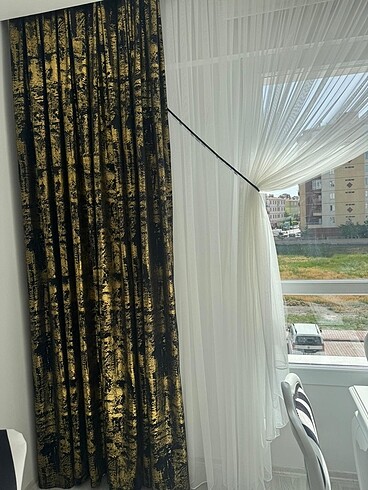 Fon perde siyah gold fon perde - Görsel 6