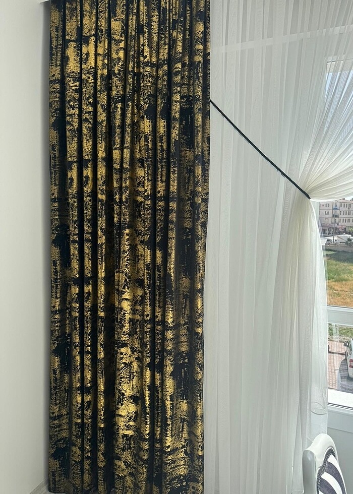 Fon perde siyah gold fon perde - Görsel 3