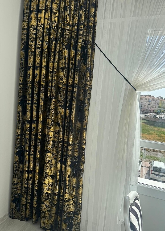 Fon perde siyah gold fon perde - Görsel 4