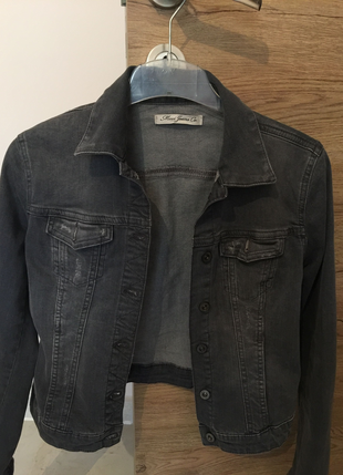 xs Beden gri Renk Mavi jeans ceket 