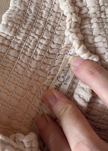 6 Ay Beden camel Renk Bej müslin Bebek Kız Tulum