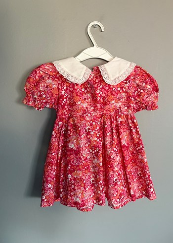 Kız Çocuk Renkli Vintage Dantelli Elbise - Görsel 3