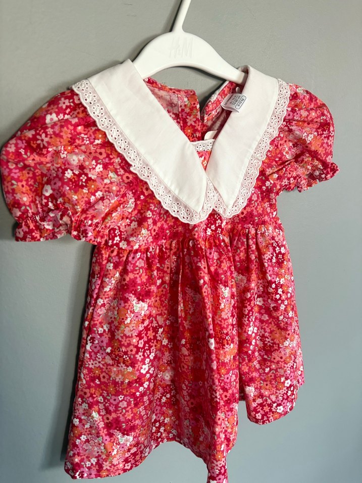 Kız Çocuk Renkli Vintage Dantelli Elbise - Görsel 5