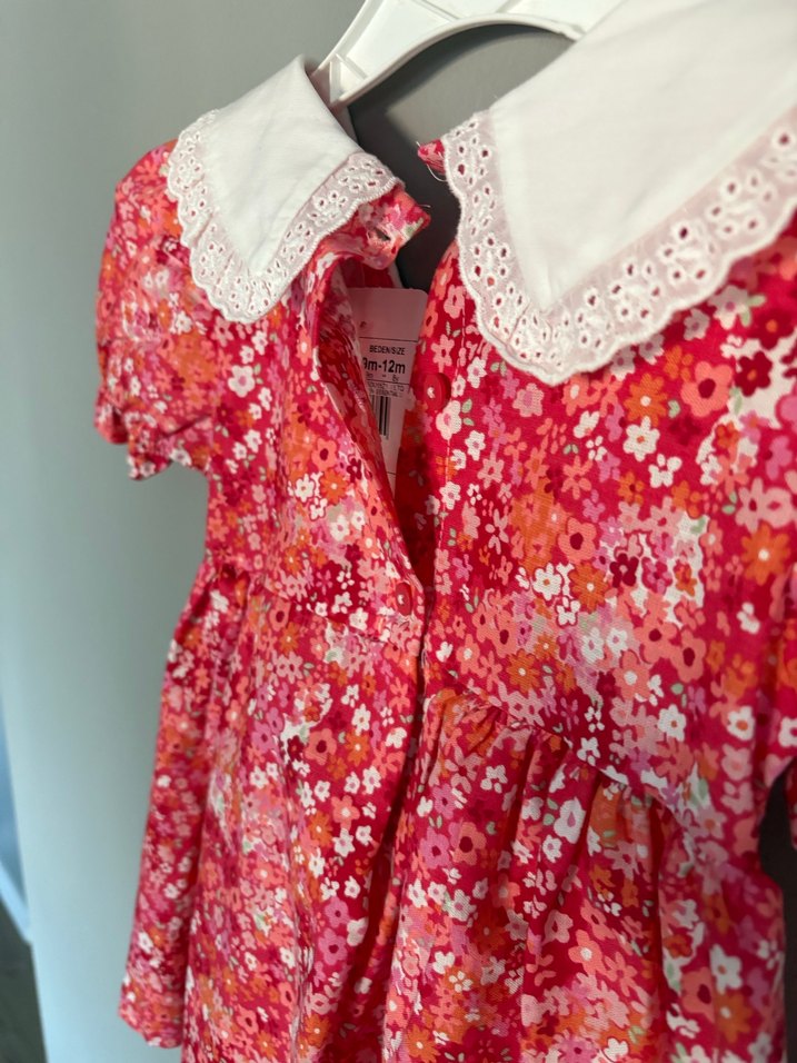 Kız Çocuk Renkli Vintage Dantelli Elbise - Görsel 4