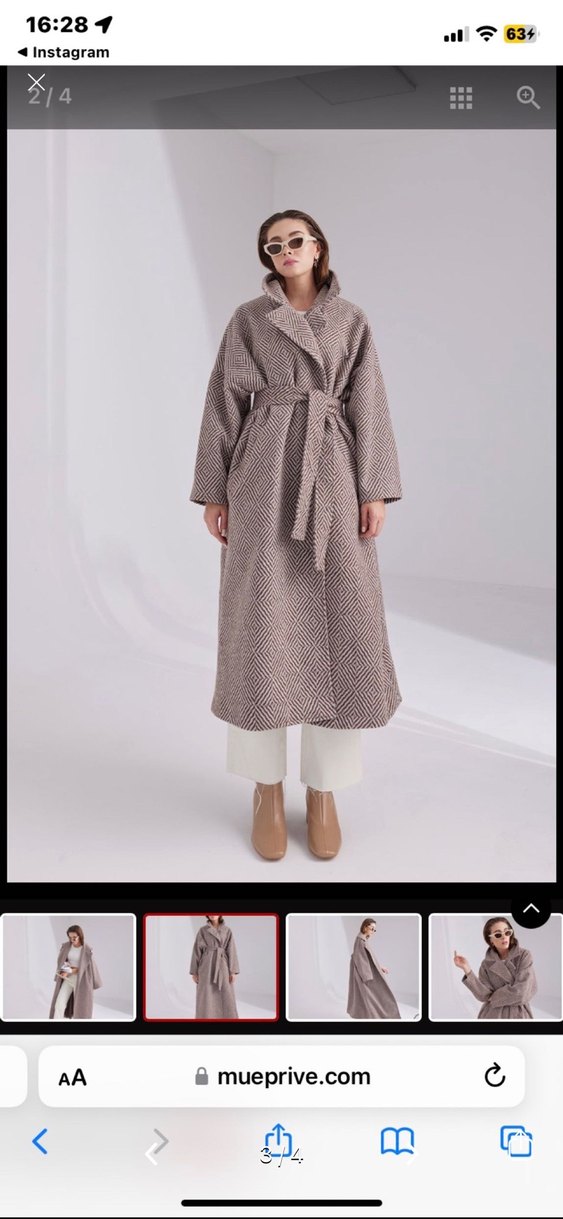 Desenli Oversize Kadın Kaban - Görsel 3