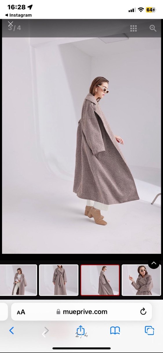 Desenli Oversize Kadın Kaban - Görsel 2