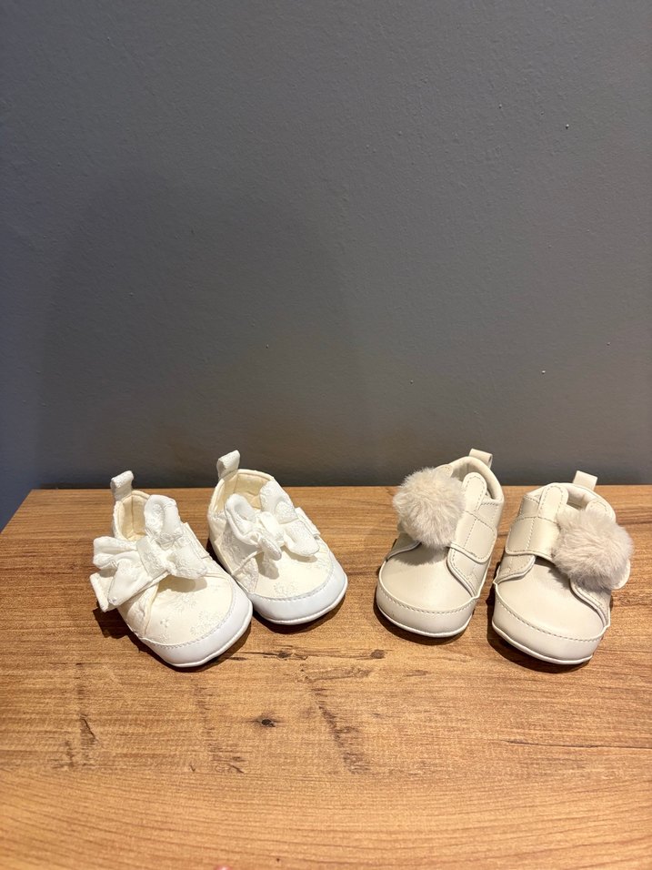 Beyaz Kürklü Kız Bebek İlk Adım Ayakkabısı - Görsel 2