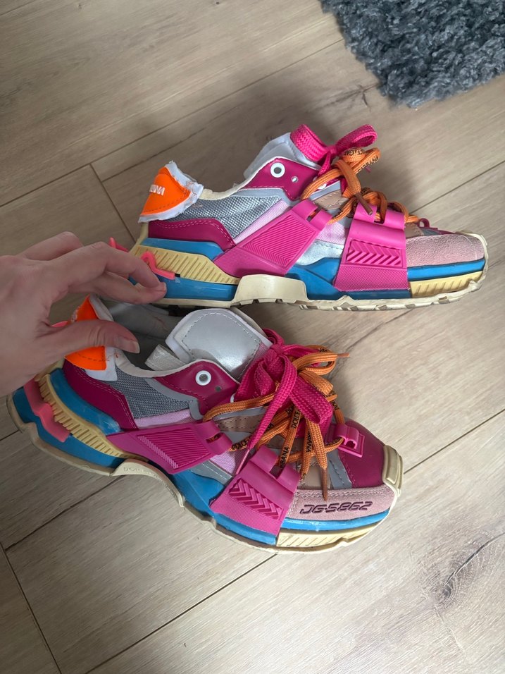 Pembe Renkli Platform Topuklu Bağcıklı Spor Ayakkabı - Görsel 2