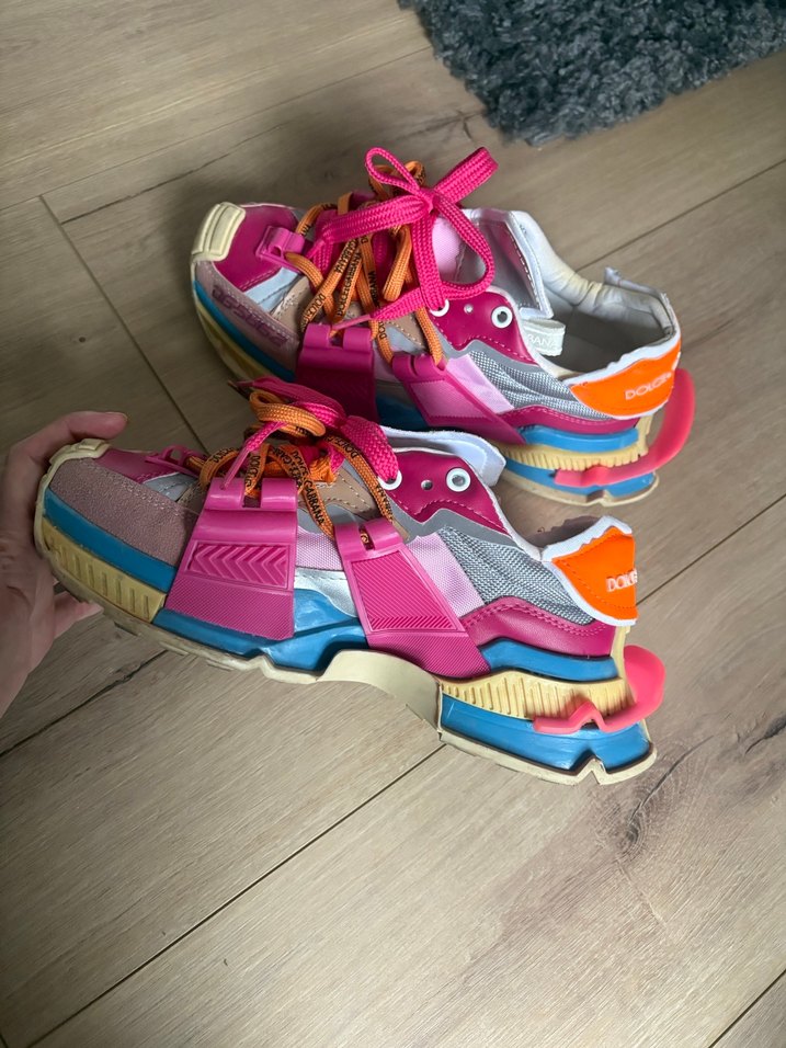 Pembe Renkli Platform Topuklu Bağcıklı Spor Ayakkabı - Görsel 4