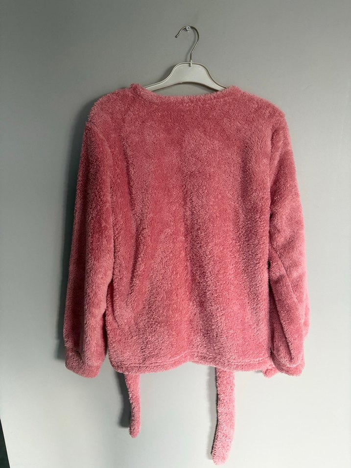 Pembe Kadın Mini Sıcak Bornoz takım - Görsel 5