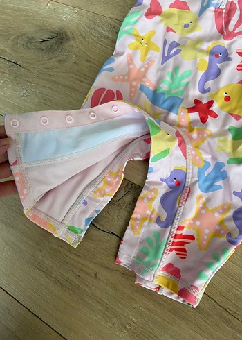 6-9 Ay Beden çeşitli Renk Gap Renkli Pastel Desenli Fermuarlı Mayo