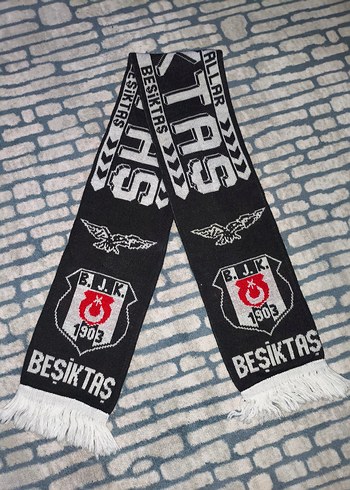 Beşiktaş Besiktas Siyah Beyaz Firfirli Fular
