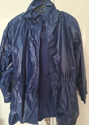 Parlak Mavi Erkek Midi Yağmurluk - Görsel 2