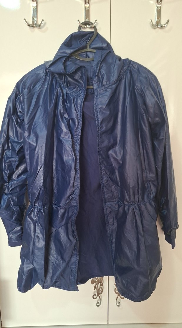 Parlak Mavi Erkek Midi Yağmurluk - Görsel 2