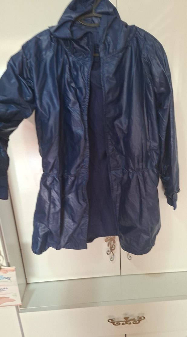 Parlak Mavi Erkek Midi Yağmurluk - Görsel 4