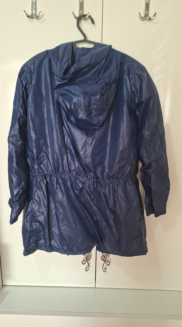 Parlak Mavi Erkek Midi Yağmurluk - Görsel 5