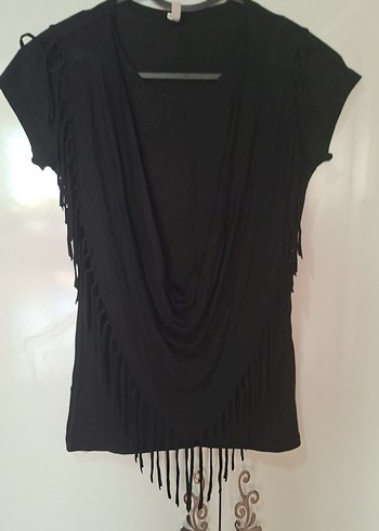 Siyah Drapeli V Yaka Gebelik Bluzu - Görsel 3