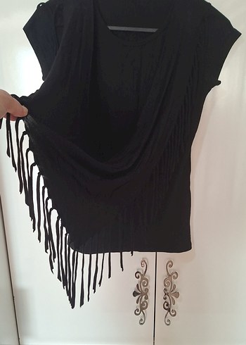 Siyah Drapeli V Yaka Gebelik Bluzu - Görsel 4