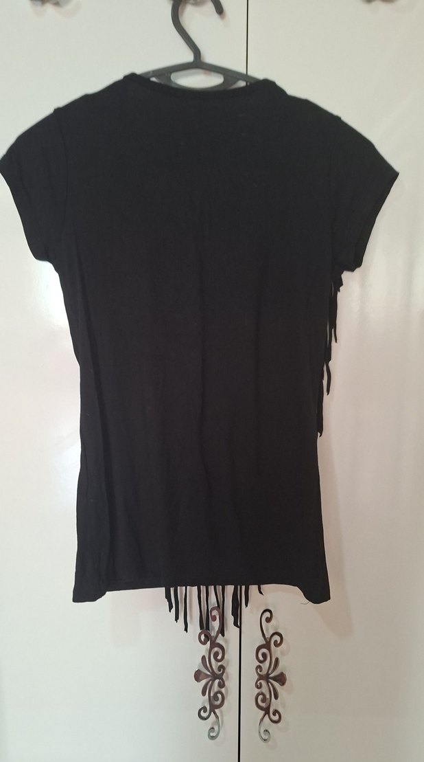 Siyah Drapeli V Yaka Gebelik Bluzu - Görsel 5