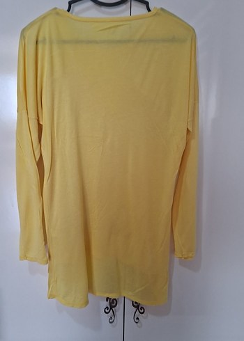 Sarı Uzun Kollu Hamile Tişörtü - Görsel 5