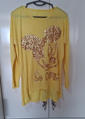 Sarı Uzun Kollu Hamile Tişörtü - Görsel 4