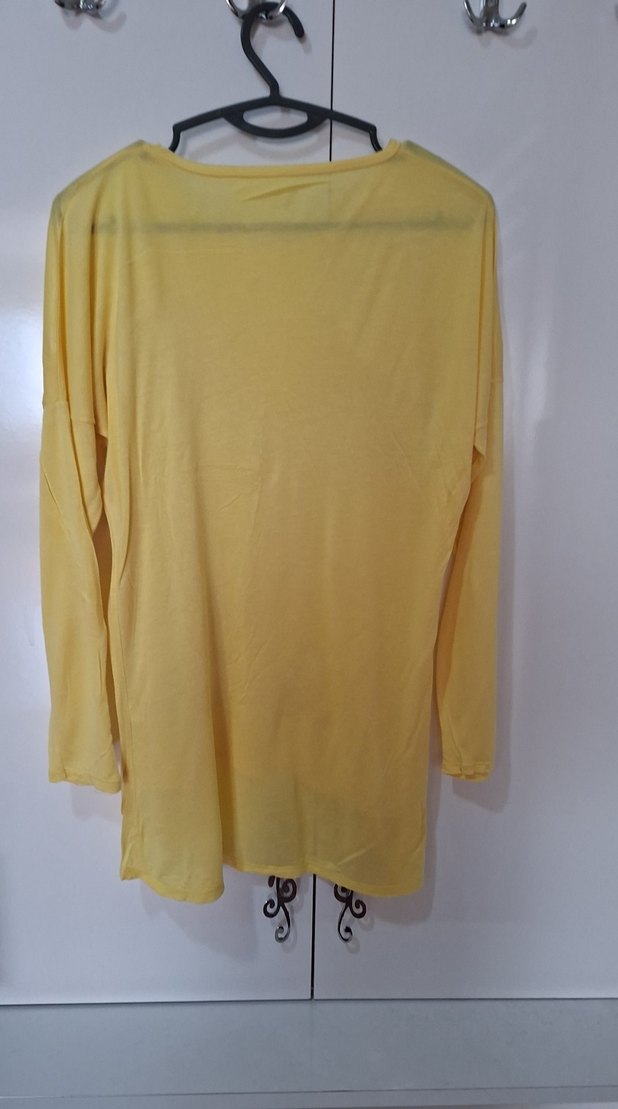 Sarı Uzun Kollu Hamile Tişörtü - Görsel 5