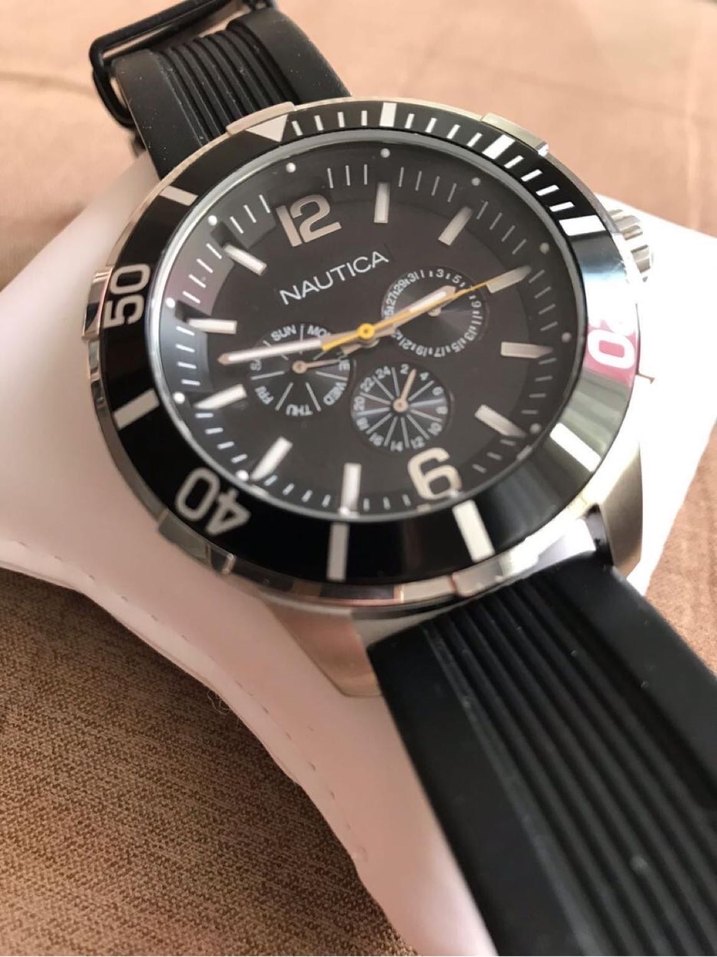 ORİJİNAL NAUTİCA SAAT SİLİKON KORDON SİYAH RENK 48 MM - Görsel 5