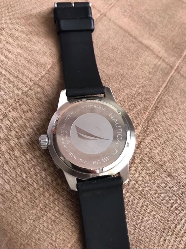 ORİJİNAL NAUTİCA SAAT SİLİKON KORDON SİYAH RENK 48 MM - Görsel 4