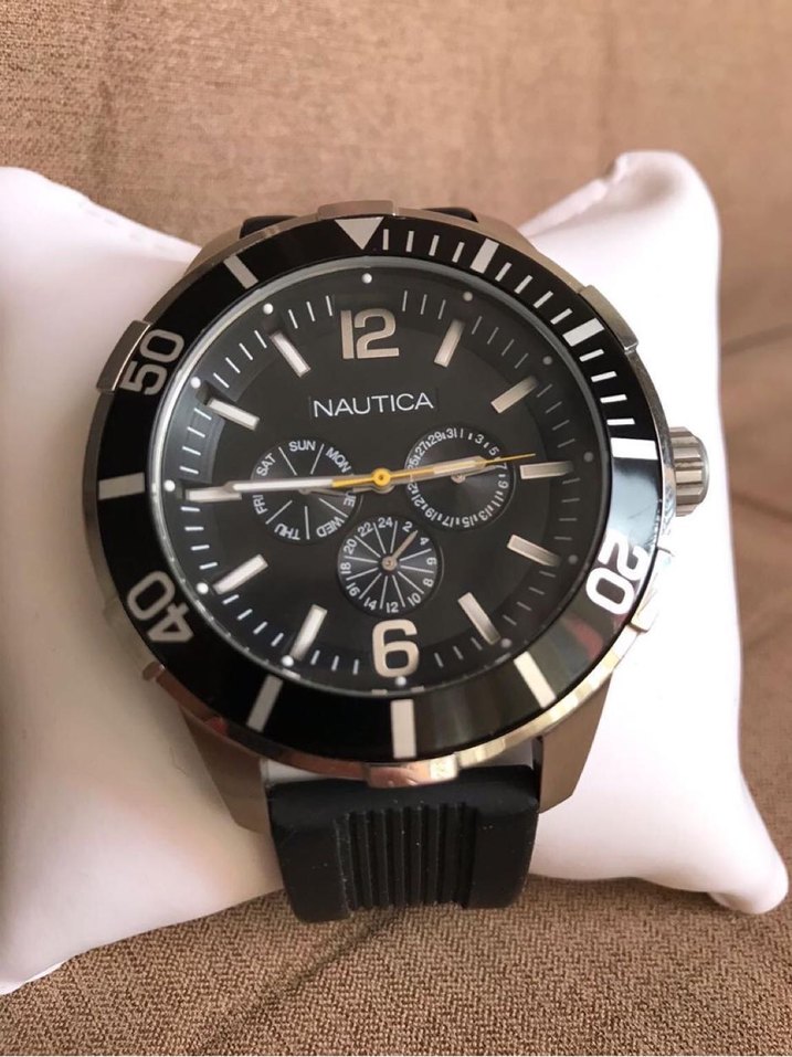 ORİJİNAL NAUTİCA SAAT SİLİKON KORDON SİYAH RENK 48 MM - Görsel 2