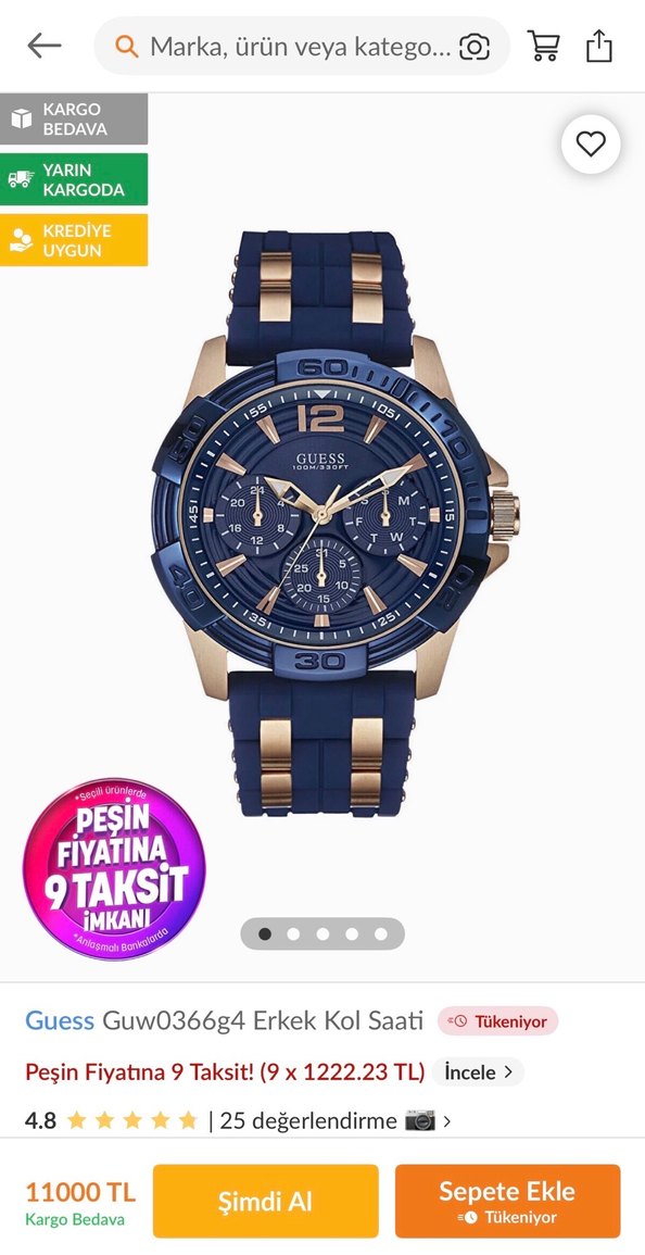 ORİJİNAL GUESS ROSE GOLD SİLİKON KORDON SAAT KUTUSUNDA - Görsel 3