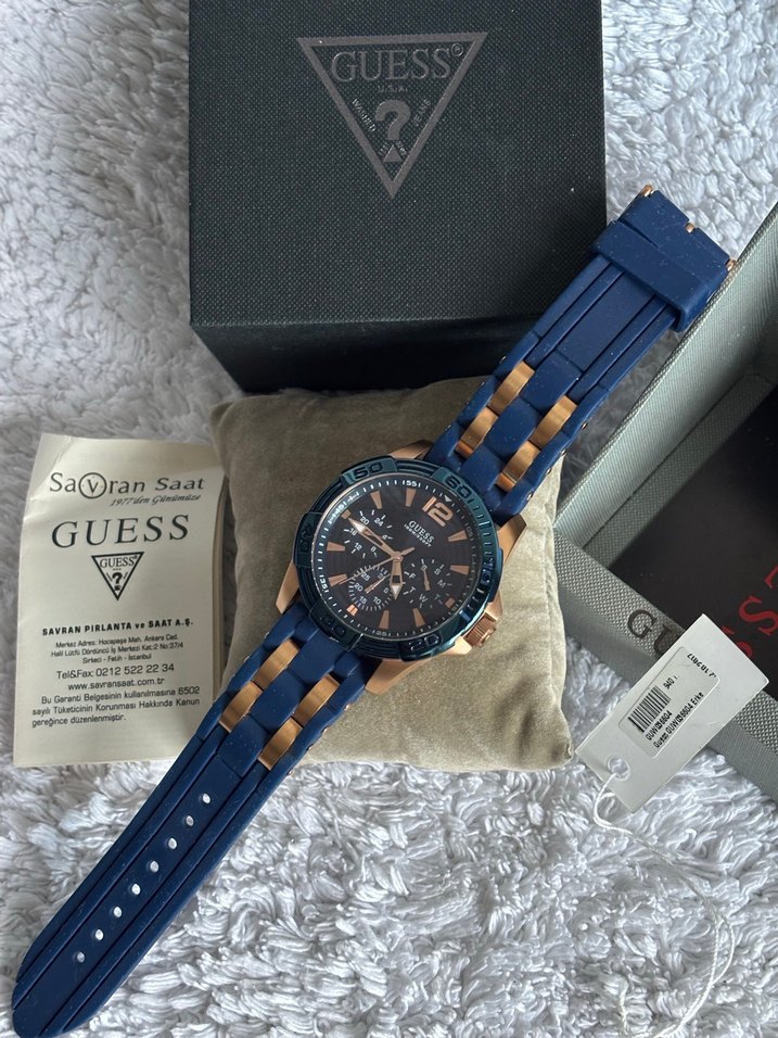 ORİJİNAL GUESS ROSE GOLD SİLİKON KORDON SAAT KUTUSUNDA - Görsel 2