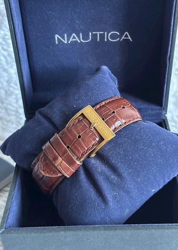 ORİJİNAL NAUTİCA GOLD SAAT ÇELİK KASA DERİ KORDON - Görsel 12