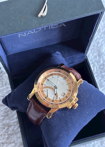 ORİJİNAL NAUTİCA GOLD SAAT ÇELİK KASA DERİ KORDON - Görsel 11