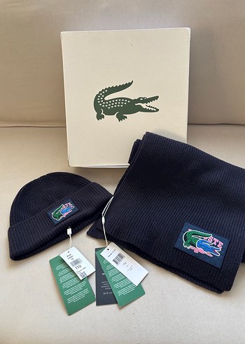 ORİJİNAL LACOSTE ATKI BERE SETİ UNİSEX SIFIR ETİKETLİDİR. - Görsel 10