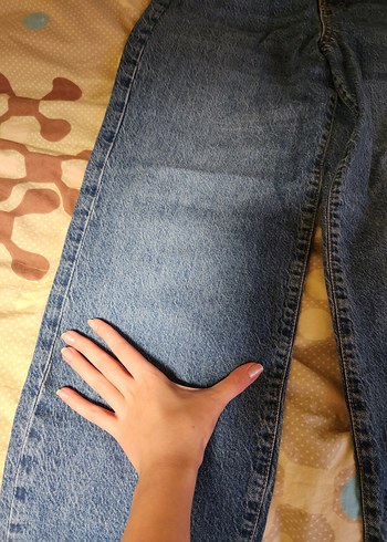 Düz Kesim Bol Kot Pantolon - Görsel 2